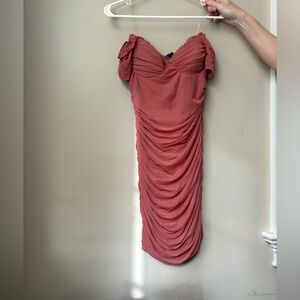 Windsor Blush Ruched Mini Dress (size medium but fits like a small)